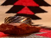 Vintage Bias Stamped Ingot Silver Cuff  c.1940～