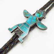 Vtg Zuni GemTurquoise Inlay Knifewing Shaped Bolo c.1950～