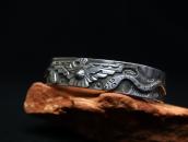 Atq T-bird & Snake Applique 卍 Stamped CoinSilver Cuff c.1925