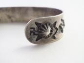 Atq T-bird & Snake Applique 卍 Stamped CoinSilver Cuff c.1925