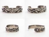 Atq T-bird & Snake Applique 卍 Stamped CoinSilver Cuff c.1925