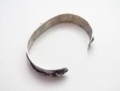Atq T-bird & Snake Applique 卍 Stamped CoinSilver Cuff c.1925