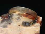 Atq T-bird & Snake Applique 卍 Stamped CoinSilver Cuff c.1925