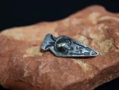 Antique 卍 Stamped Arrowhead Shape Small Silver Pin  c.1925～