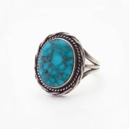 Vintage Navajo Gem Quality Turquoise Ring in Silver  c.1950～