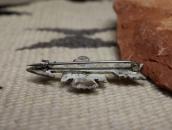 Atq 卍 Stamped Arrow & T-bird Silver Pin w/Turquoise  c.1930