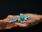Atq 卍 Stamped Arrow & T-bird Silver Pin w/Turquoise  c.1930
