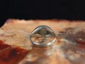 Vtg Navajo or Pueblo Sq. Turquoise Inlay Silver Ring c.1960～