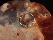 Vtg Navajo or Pueblo Sq. Turquoise Inlay Silver Ring c.1960～