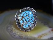 Vtg Navajo High Grade No.8 Turquoise Ring in Silver  c.1960