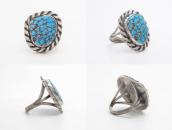 Vtg Navajo High Grade No.8 Turquoise Ring in Silver  c.1960
