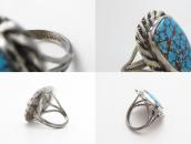 Vtg Navajo High Grade No.8 Turquoise Ring in Silver  c.1960