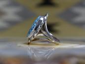 Vtg Navajo High Grade No.8 Turquoise Ring in Silver  c.1960