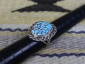 Vtg Navajo High Grade No.8 Turquoise Ring in Silver  c.1960