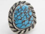 Vtg Navajo High Grade No.8 Turquoise Ring in Silver  c.1960