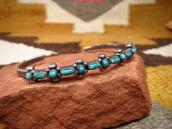 Vtg Zuni Needle Point Turquoise Narrow Cuff Bracelet c.1950～