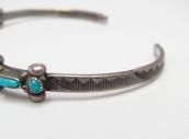 Vtg Zuni Needle Point Turquoise Narrow Cuff Bracelet c.1950～