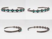 Vtg Zuni Needle Point Turquoise Narrow Cuff Bracelet c.1950～