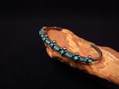 Vtg Zuni Needle Point Turquoise Narrow Cuff Bracelet c.1950～