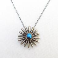 Vintage Casted Burst Shape Pin & Necklace w/Bisbee TQ c.1960