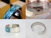 Vtg Zuni Morenci Turquoise Inlay Silver Cuff Bracelet c.1960