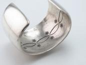 【Cippy CrazyHorse】InnerStamped Ingot Silver Wide Cuff c.1980