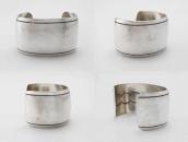 【Cippy CrazyHorse】InnerStamped Ingot Silver Wide Cuff c.1990
