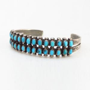 Vintage Zuni Petit Point Turquois Double Row Cuff  c.1945～