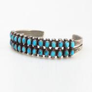 Vintage Zuni Petit Point Turquois Double Row Cuff  c.1945～