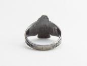 Antique 卍 Stamped Thunderbird Shape Silver Ring w/TQ c.1930