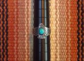 Antique 卍 Stamped Thunderbird Shape Silver Ring w/TQ c.1930
