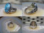 Vtg Navajo Split Shank Ring w/High Grade Turquoise c.1940～