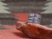 【Mark Chee】Navajo Chiseled & Stamped Silver Band Ring c.1945