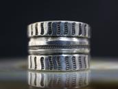 【Mark Chee】Navajo Chiseled & Stamped Silver Band Ring c.1945