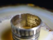 【Mark Chee】Navajo Chiseled & Stamped Silver Band Ring c.1945