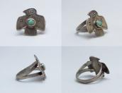 Antique Thunderbird Shape Silver Tourist Ring w/TQ c.1925～