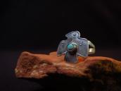 Antique Thunderbird Shape Silver Tourist Ring w/TQ c.1925～