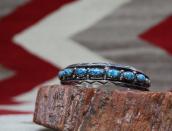 Vintage Navajo High Grade Godber Turquoise Row Cuff  c.1940～