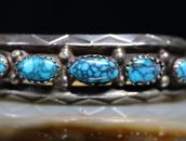Vintage Navajo High Grade Godber Turquoise Row Cuff  c.1940～