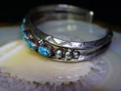 Vintage Navajo High Grade Godber Turquoise Row Cuff  c.1940～