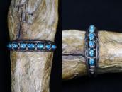 Vintage Navajo High Grade Godber Turquoise Row Cuff  c.1940～
