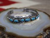Vintage Navajo High Grade Godber Turquoise Row Cuff  c.1940～