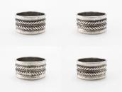 Early Navajo Chiseled/Stamped Ingot Silver Band Ring c.1900～