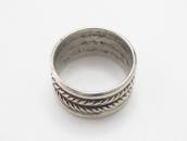Early Navajo Chiseled/Stamped Ingot Silver Band Ring c.1900～