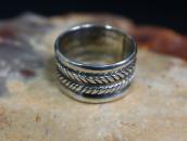 Early Navajo Chiseled/Stamped Ingot Silver Band Ring c.1900～
