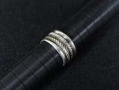 Early Navajo Chiseled/Stamped Ingot Silver Band Ring c.1900～