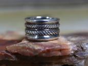 Early Navajo Chiseled/Stamped Ingot Silver Band Ring c.1900～