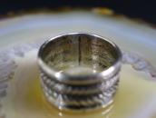 Early Navajo Chiseled/Stamped Ingot Silver Band Ring c.1900～
