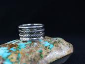 Early Navajo Chiseled/Stamped Ingot Silver Band Ring c.1900～