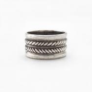 Early Navajo Chiseled/Stamped Ingot Silver Band Ring c.1900～